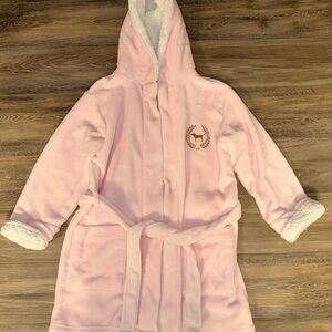 PINK Victoria's Secret Pink Sherpa Robe with Sequin Dog on back